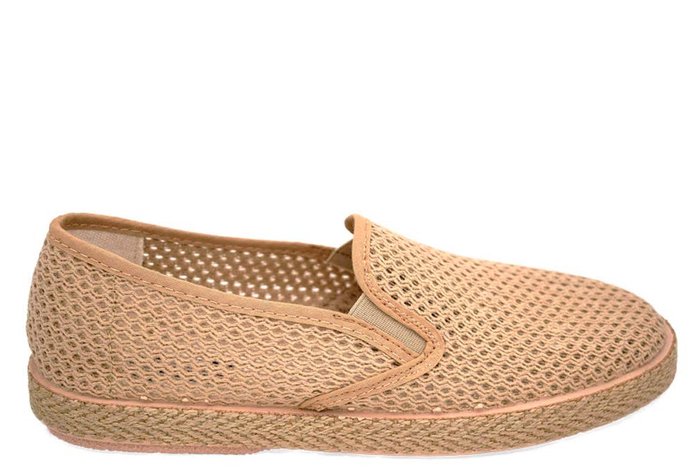 Playeras DE Calle para Hombre Zapatilla Copete ELÁSTICOS Rejilla BEIG 15013