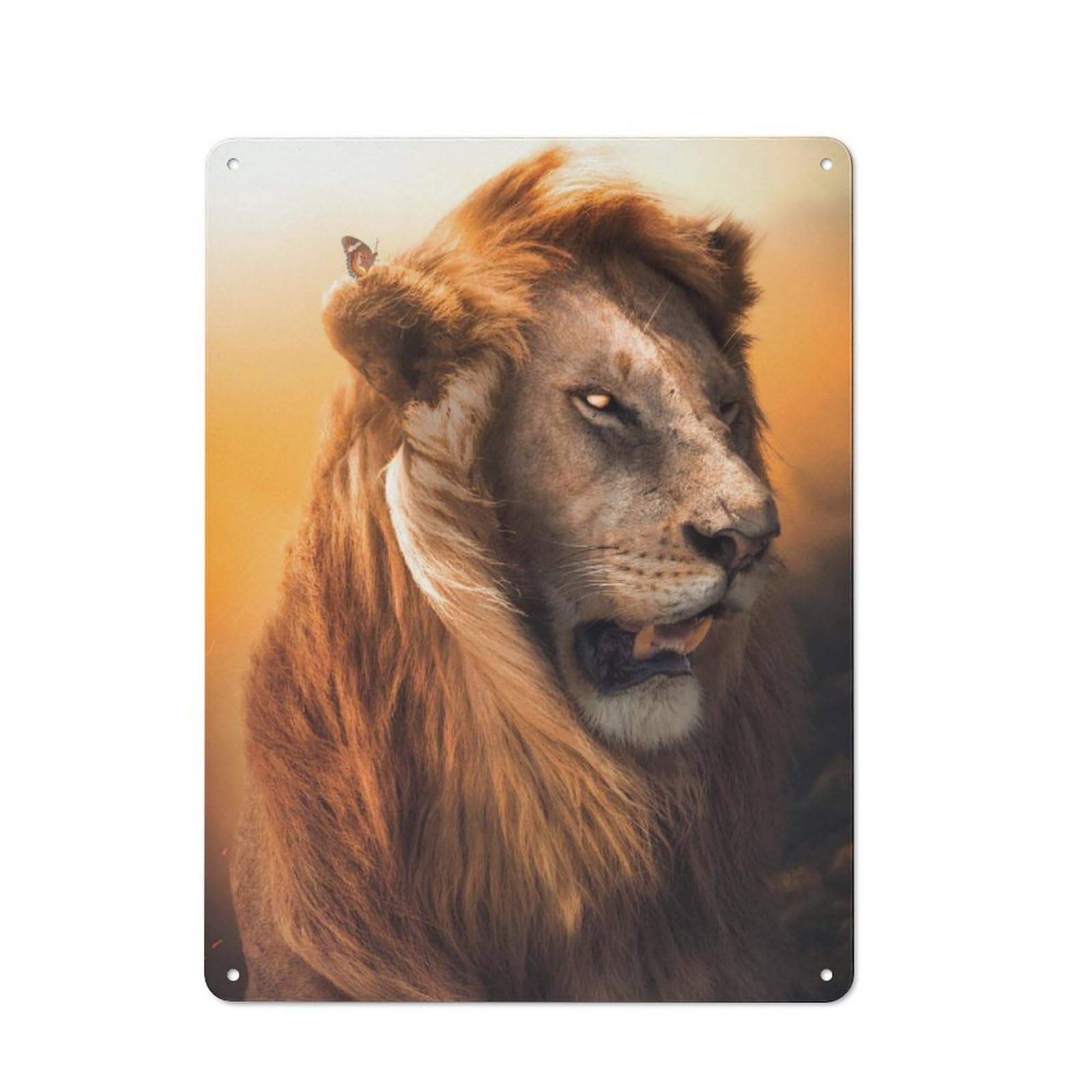 Junmoney Lion Pride Retro Metal Wall Decor 40X30cm, Vintage Metal Sign For Coffee Bar, Small Shop Or Dining Room