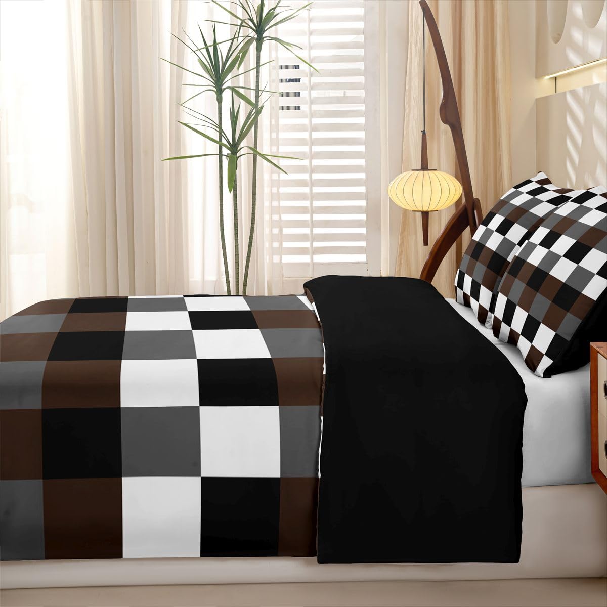 Homewish Geometrisch Schick Bettwäsche 135x200 Set 4teilig