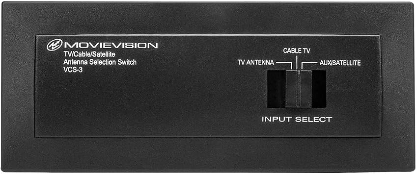 3-Position Antenna Switch Box with 3 Inputs & 1 Output for TV/AUX-SAT/Cable