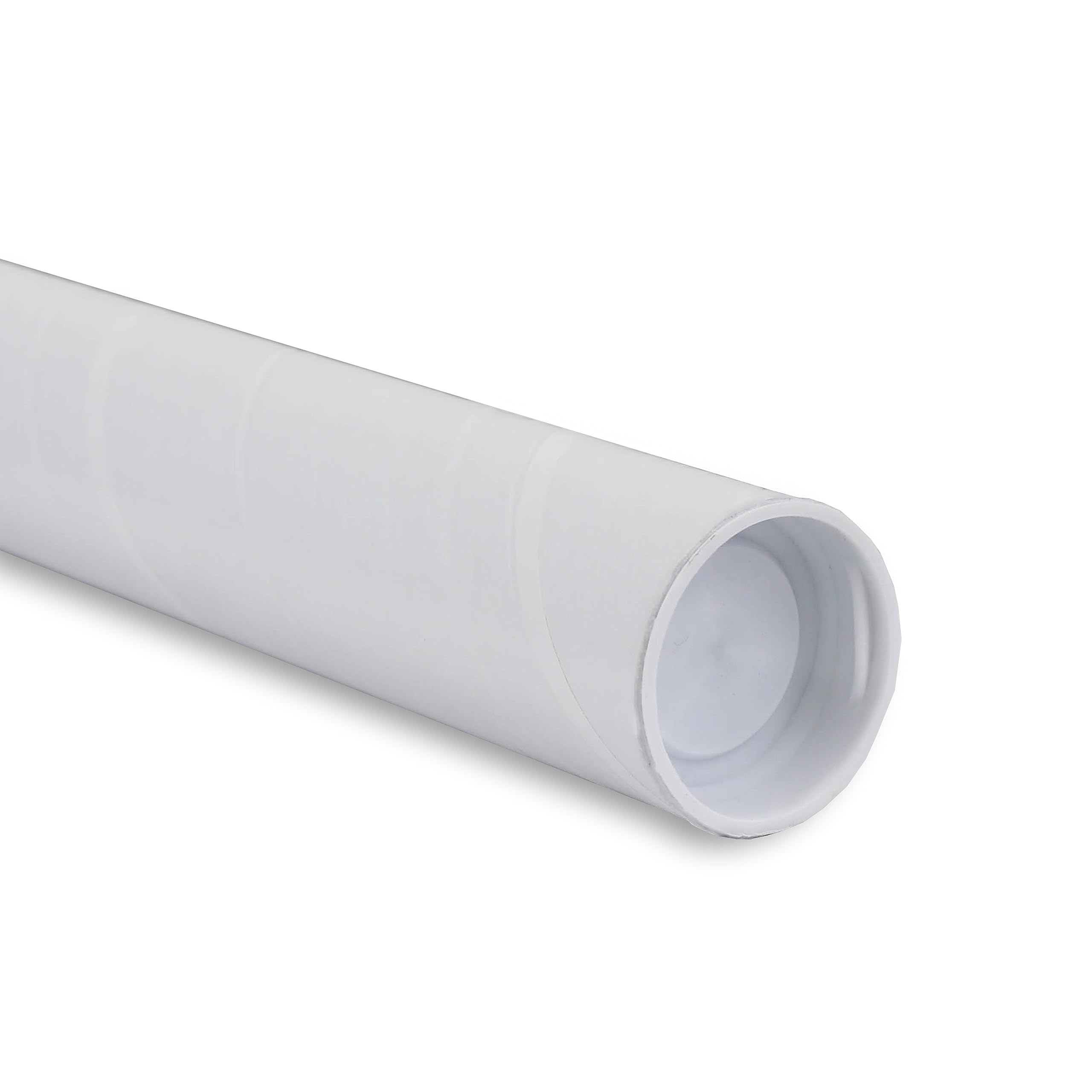 MagicWater Supply 1.5 In x 9 In White Mailing Tube with Caps (1 Pack)