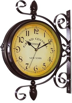 KiaoTime Vintage Double Sided Wall Clock