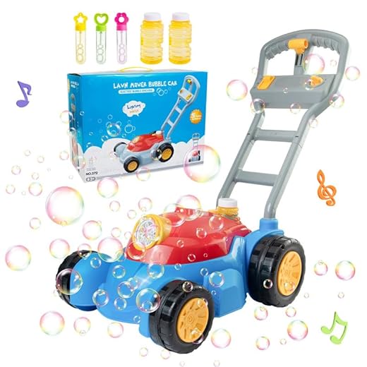 Upgraded Bubble Lawn Mower for Kids Toddlers,Automatic Bubble Machine with Music,Durable Bubble Maker Blower Gardening Outdoor Toys Gifts for Summer,Parties,Picnics,Birthday,Christmas