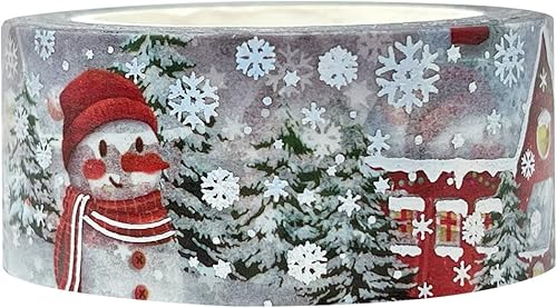 Miniatura 7 de allydrew Cinta adhesiva holográfica Washi 0591in x 328ft pinos en nieve