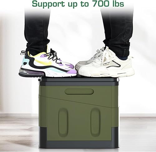 Miniatura 3 de JISSBON Inodoro portátil para campamento, resistente al agua, plegable y soporta hasta 700 libras (verde militar, 10.6 x 11.8 x 11.8 pulgadas)