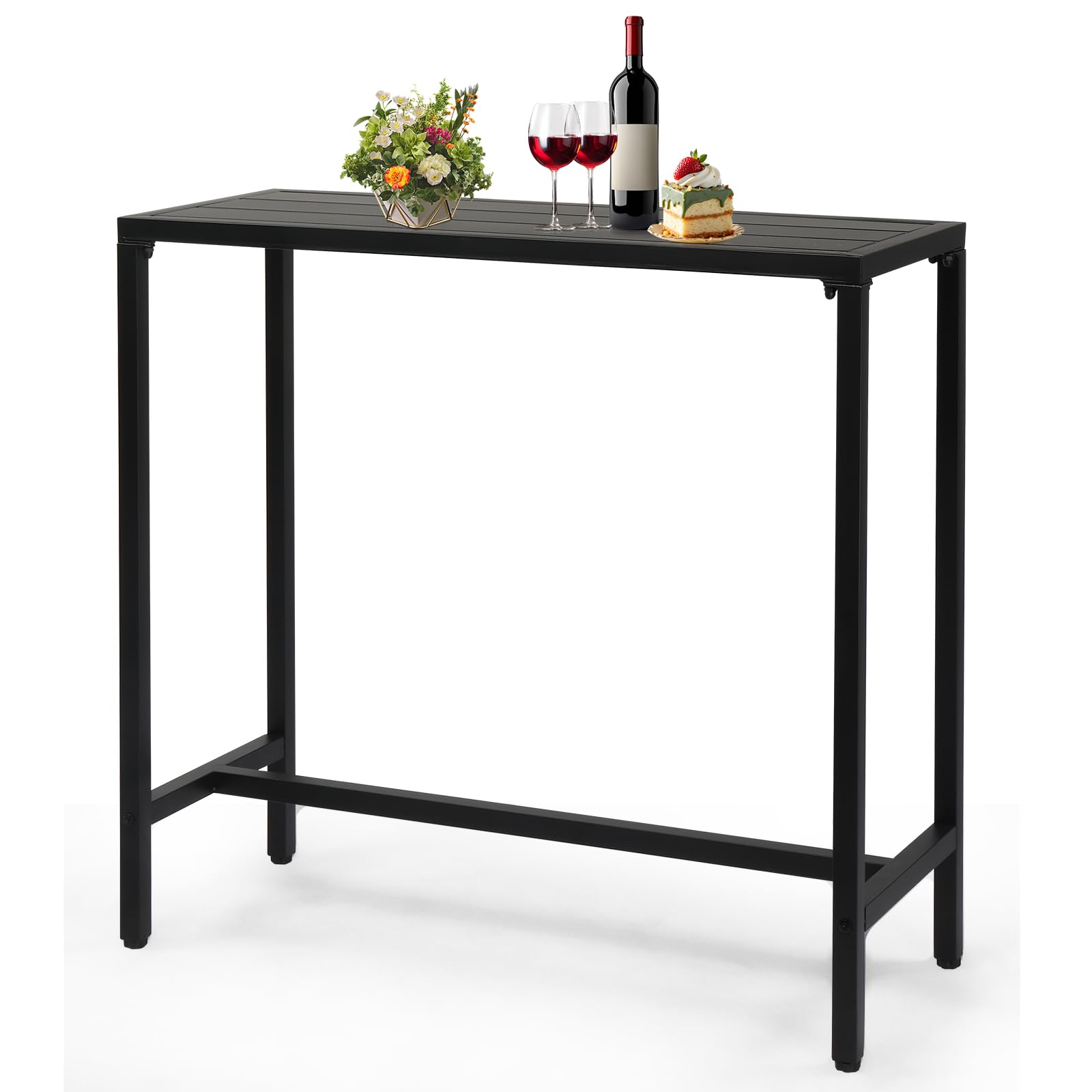 Outvita narrow rectangle outdoor bar table for patio and hot tub use