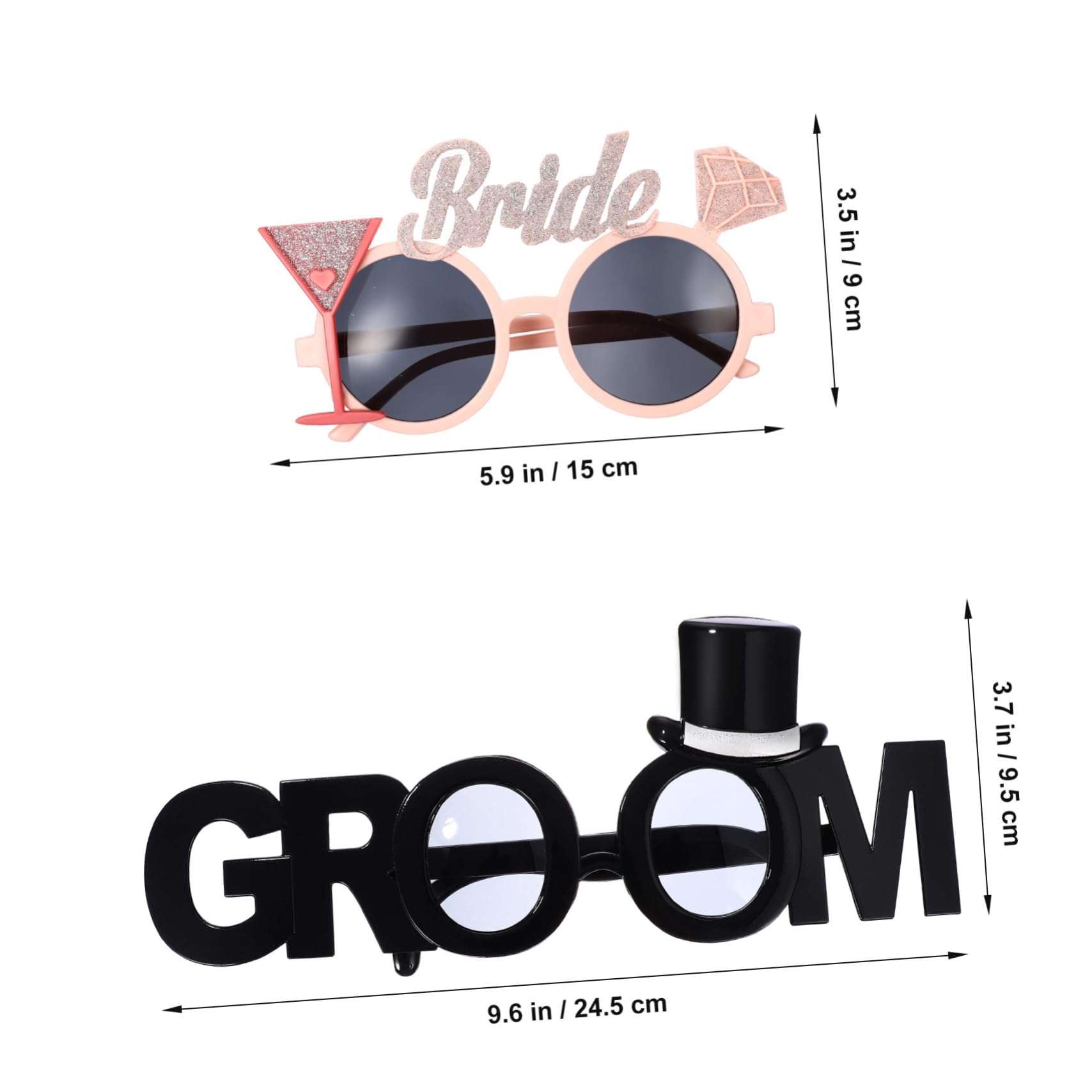 5 Sätze Braut Bräutigam Brille Wein Party Gläser Für Die Hochzeitsdusche Bräutigam Sonnenbrille Für Hochzeit Hochzeitsbrille Prop Requisiten Für Die Hochzeit Plastik 2 Stücke * 5