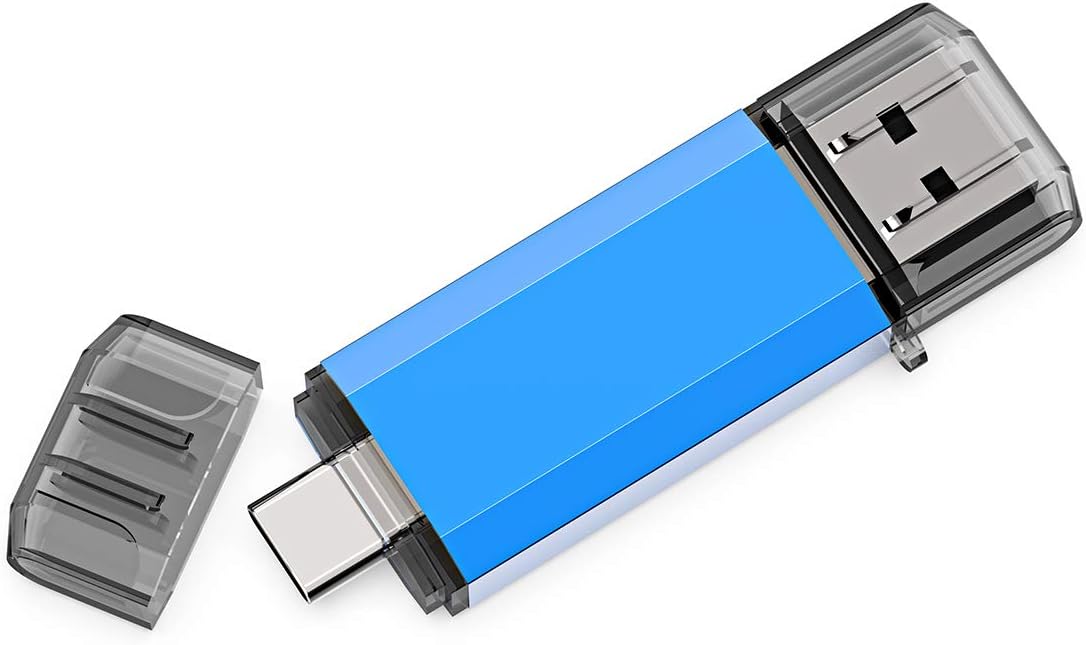 128GB USB-C Flash Drive - High Speed 128GB Thumb Drive for Type C Smartphones, Tablets, PC & MacBook - Blue