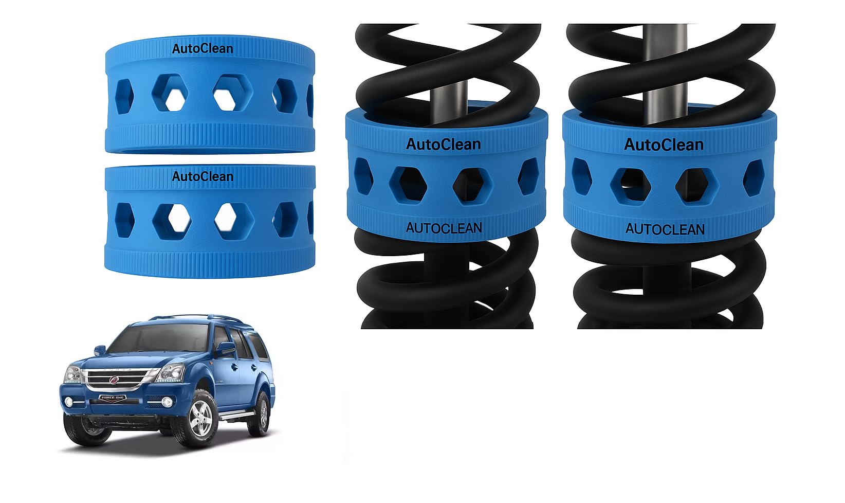 Autoclean Front Coil Spring Rubber Buffer Kit for Force One | Size D | Increases Car Height, Shock Absorber & Suspension Stabilizer Cushioner-picture-32