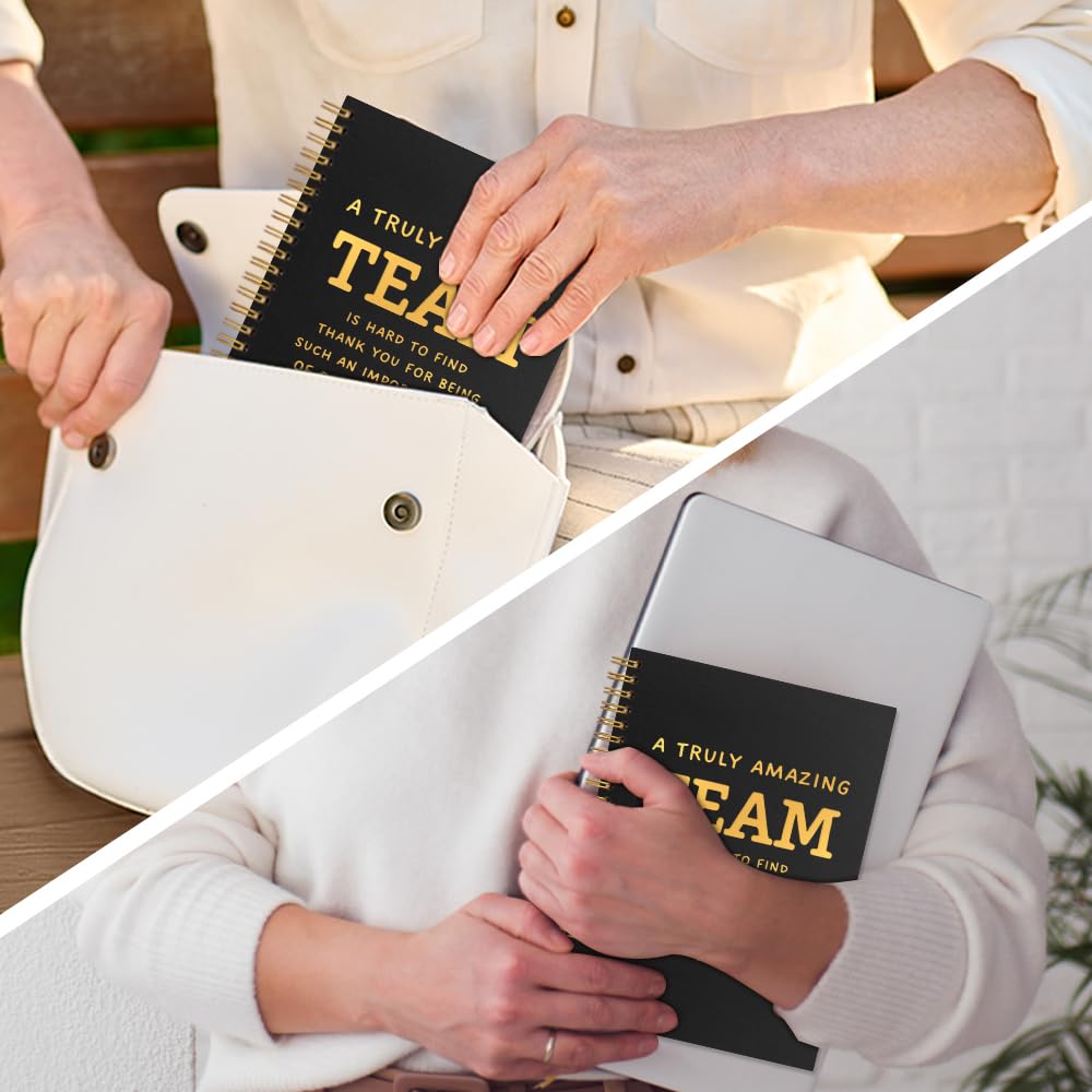 Juoqg Team Hardcover Spiral Blank 160 Page Notebook, Teamwork Gifts, Employee Appreciation Gifts, Team Appreciation Gifts, Appreciation Gifts for Colleagues Coworker Staff Team Member, Team Gifts