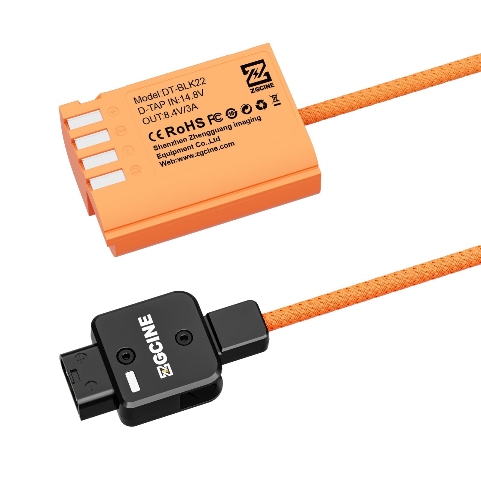 Batería Falsa D Tap A BLK22 - Para Cámaras Panasonic S5K, GH6, Etc., Entrada 12-17V, Salida 8.4V/3A, Cable De 60 Cm