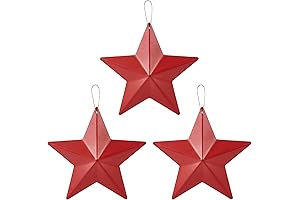 GORGECRAFT Rustic Red Metal Barn Star Western Texas Stars Christmas Decorations for Indoor Outdoor