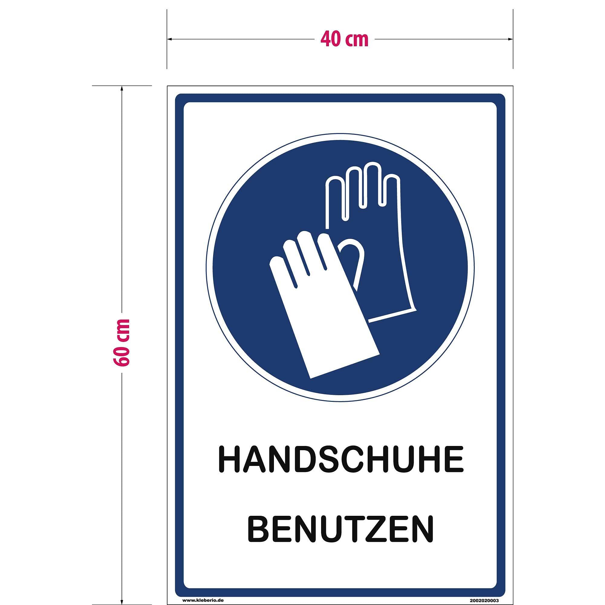Hinweisschild Labor - Handschuhe benutzen - 40 x 60 cm gelocht & Kit Arbeitshandschuhe Gummihandschuh Schutzschuhe Werkstatt Schild Chemie Labor Handschutz Sicherheitshandschuhe