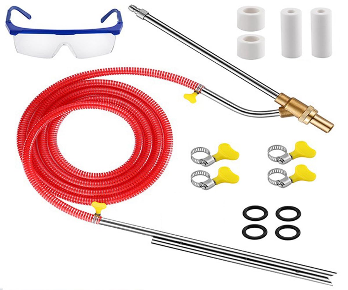 Kit de sablage pour nettoyeur haute pression, accessoire de sablage abrasif humide, sablage électrique avec embouts de buse de rechange, déconnexion rapide de 6,35 mm, protection des lunettes