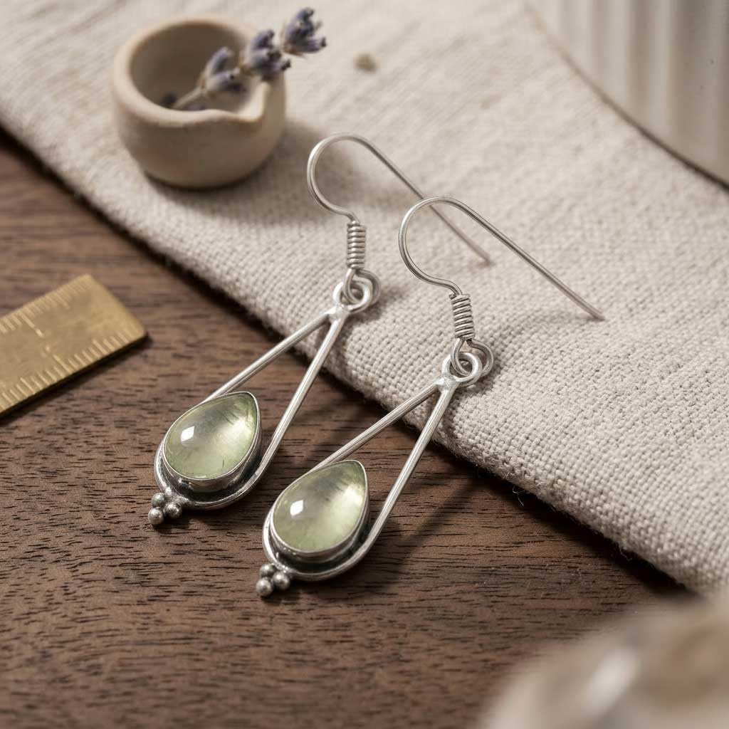 Turquoise, Crystal, Rose Quartz, Amethyst Round Handmade Drop Dangle Earring 925 Sterling Silver Overlay Boho Natural Gemstone Jewelry For Women