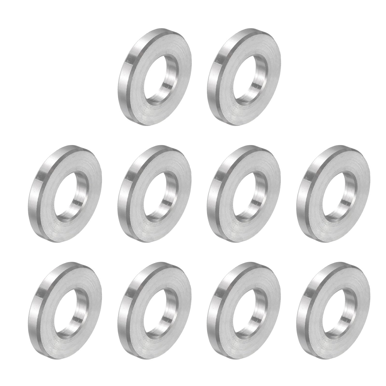 uxcell 10pcs Stainless Steel Spacer 3/8" Bore x 3/4" OD x 1/8" Length Screw Bushing Plain Finish Round Metal Spacer for M10 Screws Bolts and Rods