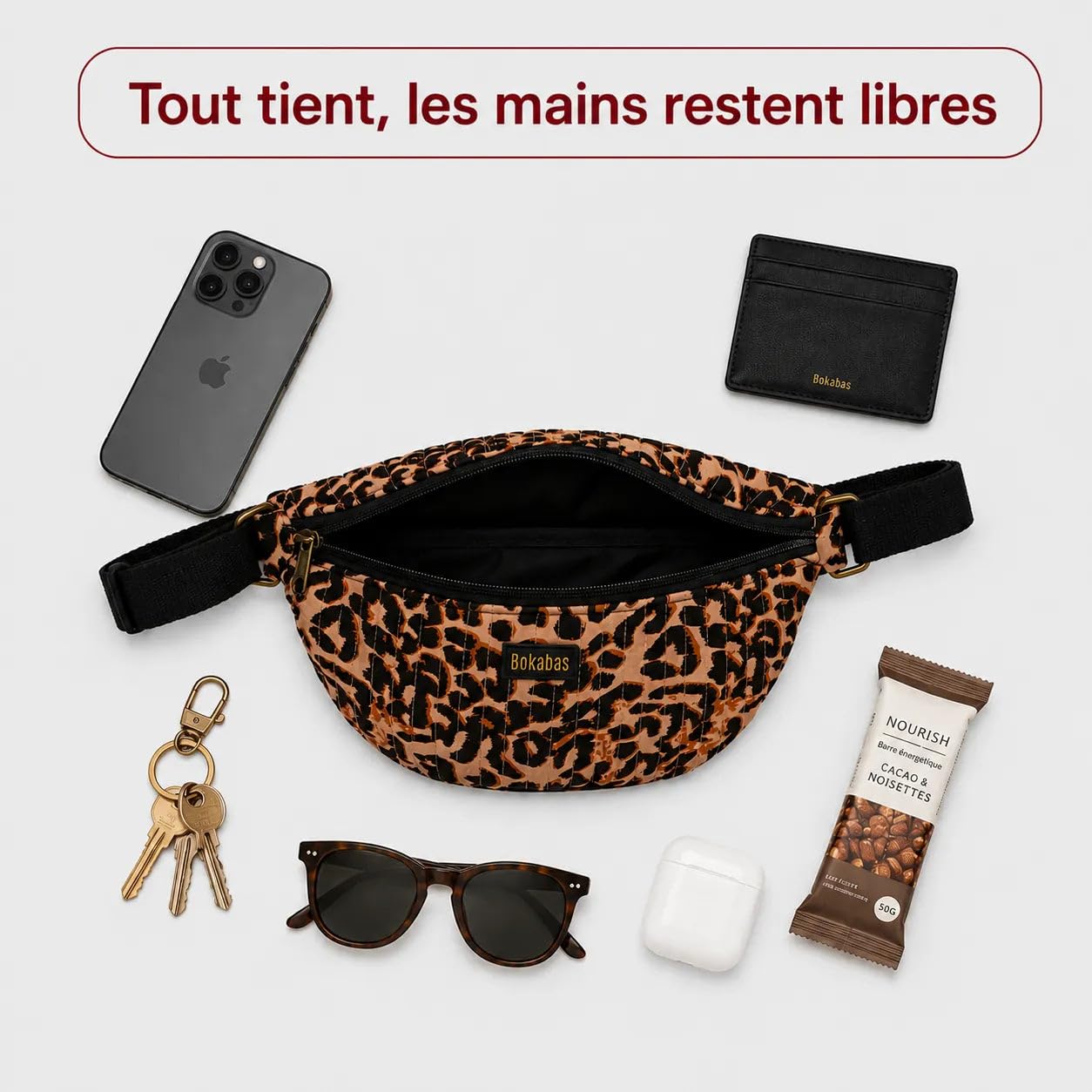 Sac Banane 4,5 L Femme & Homme – Sacoche Bandoulière, Ceinture Sangle Réglable 70-110 cm, Grand Format XL Coton Matelassé, Sport Course Randonnée Voyage, Peachy, 30×15×10 cm