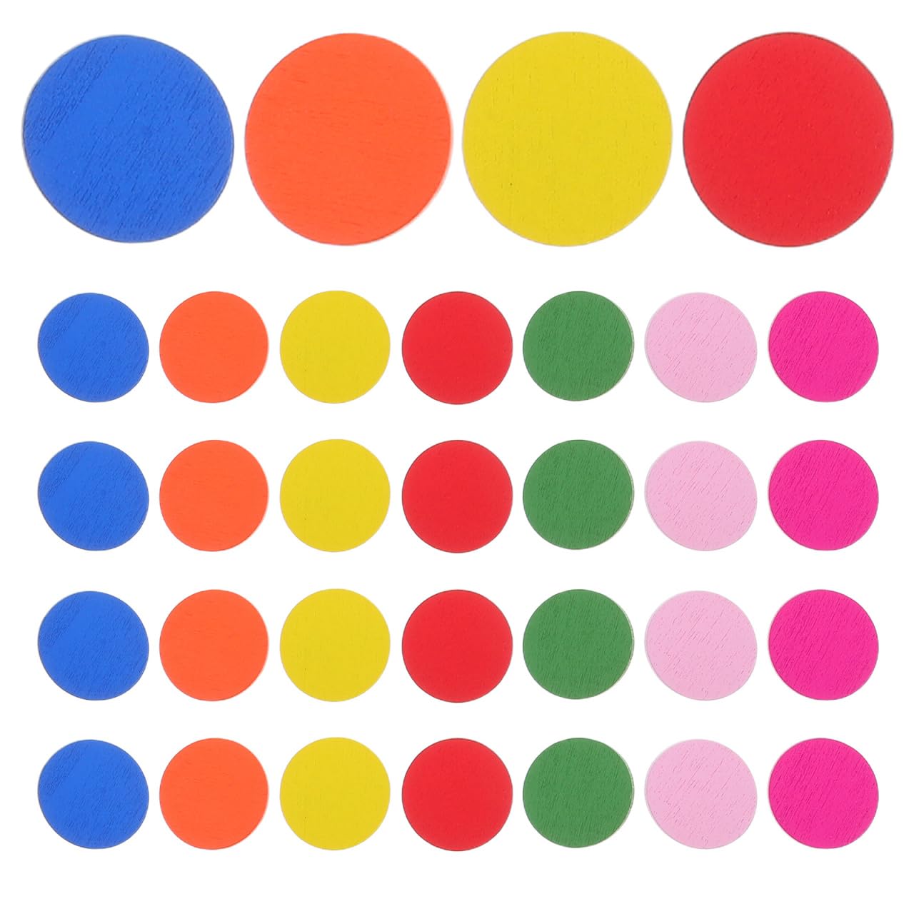 TOYANDONA 100Pcs Round Wood Piece Colorful Disc Learning Tools, Learning Counters Disks Bingo Chip Counting Discs Markers