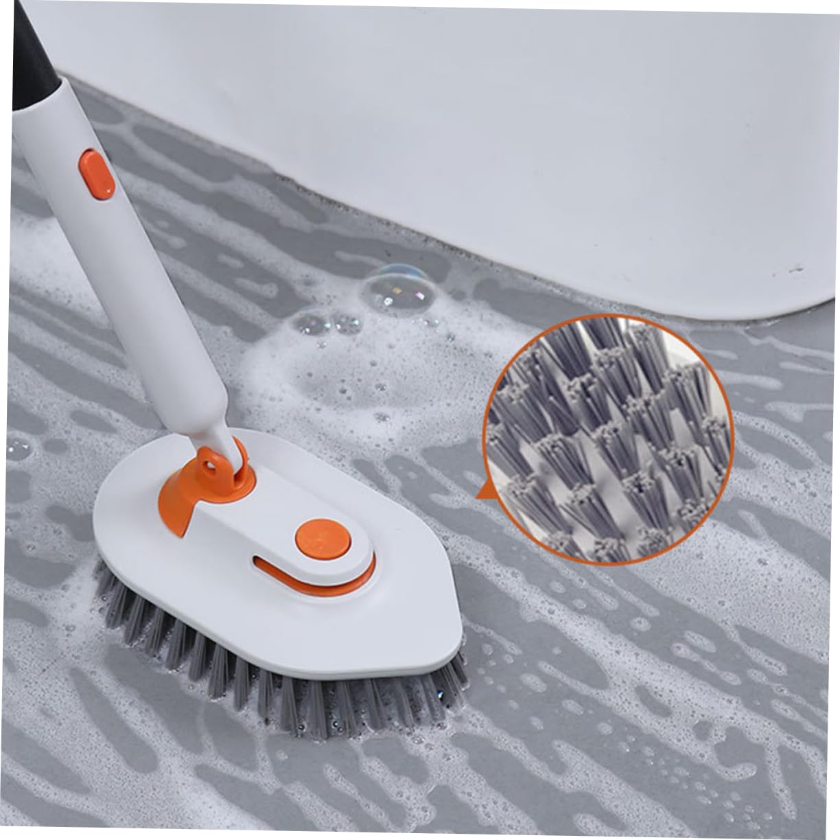 1 Juego Escobilla de Limpieza de Multi Funcional con Mango Extensible y Cabezal Reemplazable para Baño y Cocina para Grietas y Esquinas Completo Caja