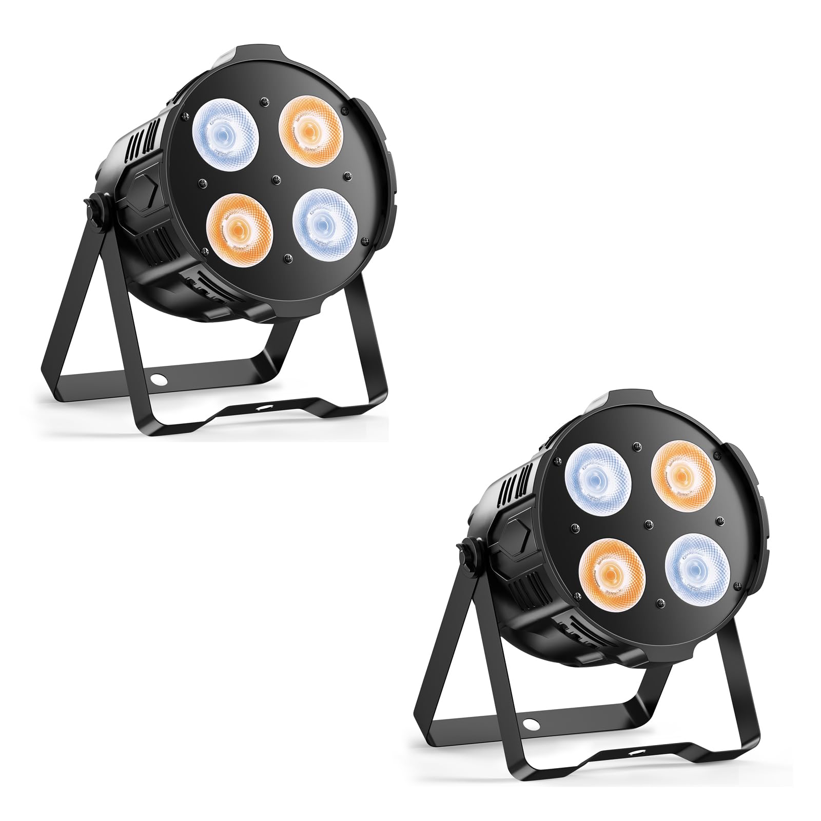 SEBRUANC COB Par Stage Lights 200W LED Spotlight Warm & Cool White Uplights for Events, Professional DMX Party Lights for Wedding DJ Church Theater Photo Studio Concert Live Show 2Packs