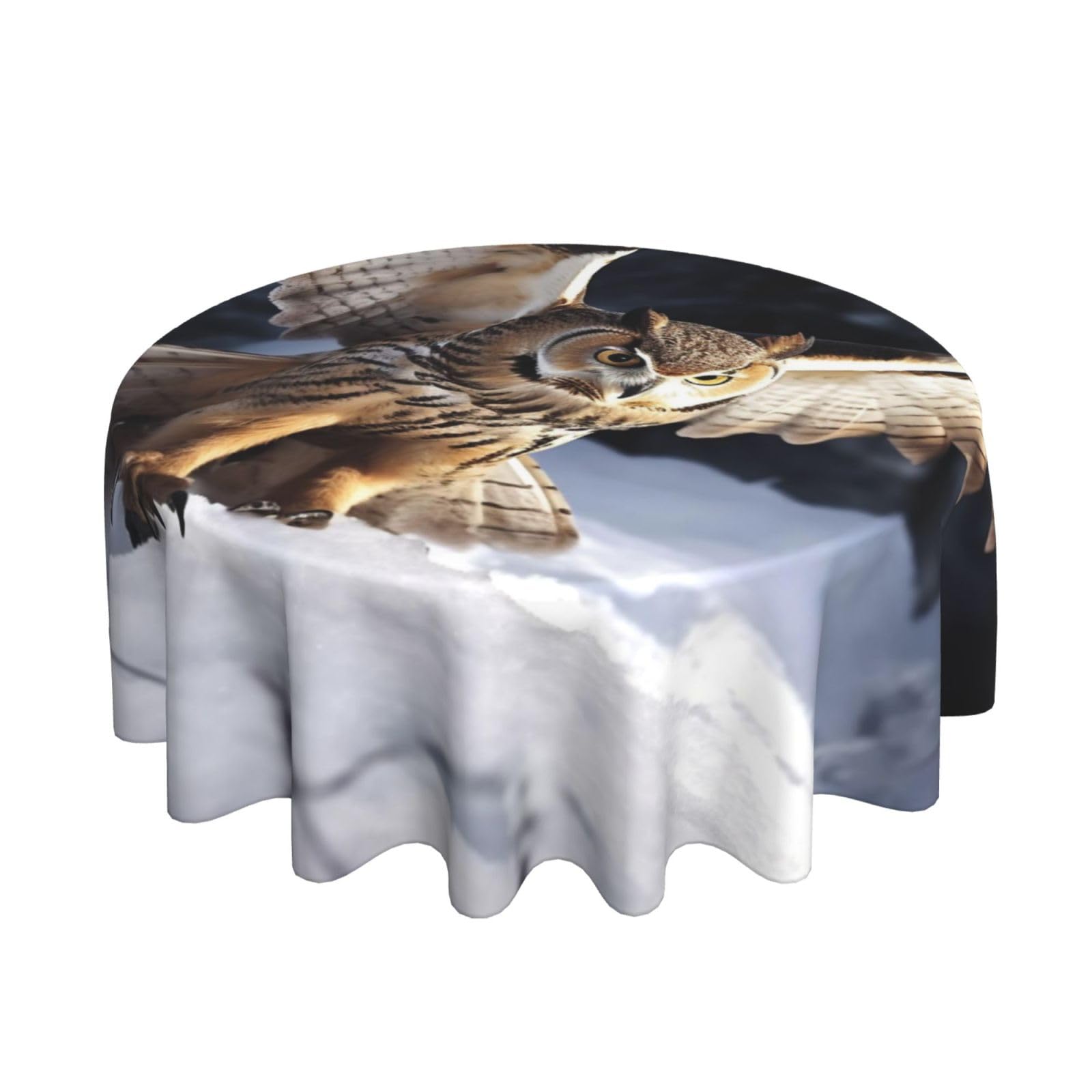 MXDLKSWPOH Table Cloths for Rectangle Tables 152x152 cm Waterproof Farmhouse Table Cloth Flying Owl Tablecloths Washable Wrinkle Free Table Cover for Dining Table Weddings Events Party Buffet