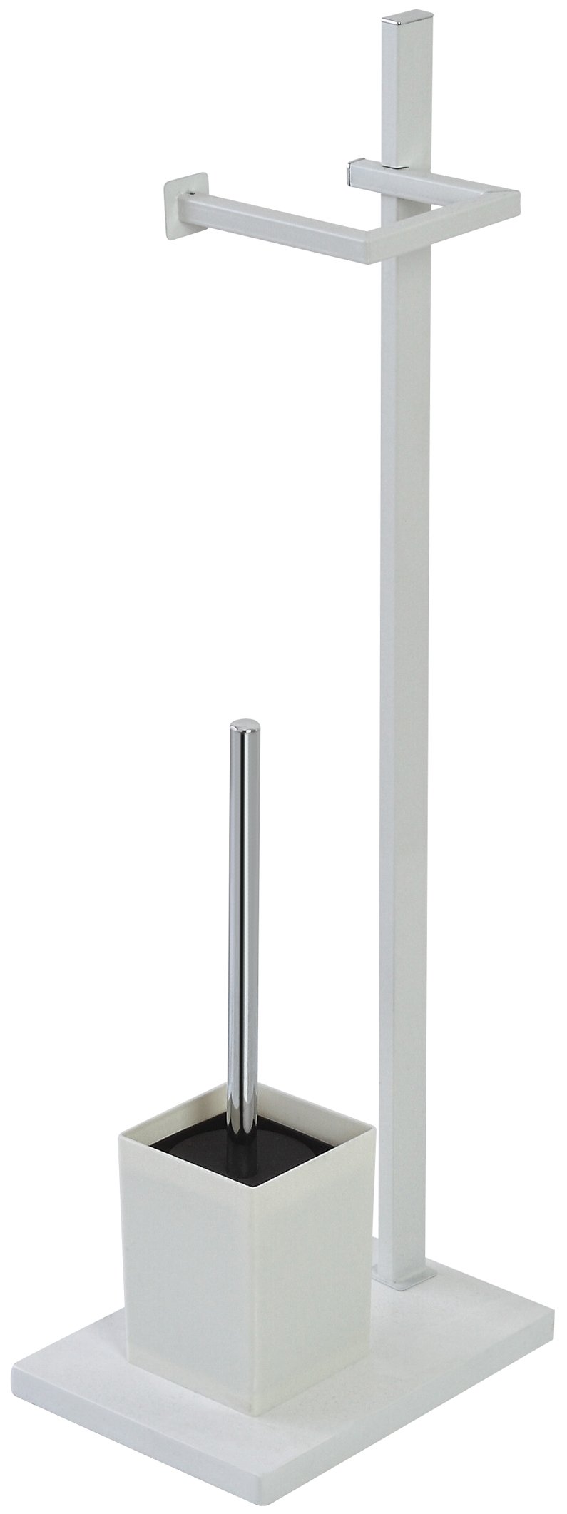 FERIDRAS 154038 Piantana Portarotolo e Portascopino, Bianco, 18x24x73 cm