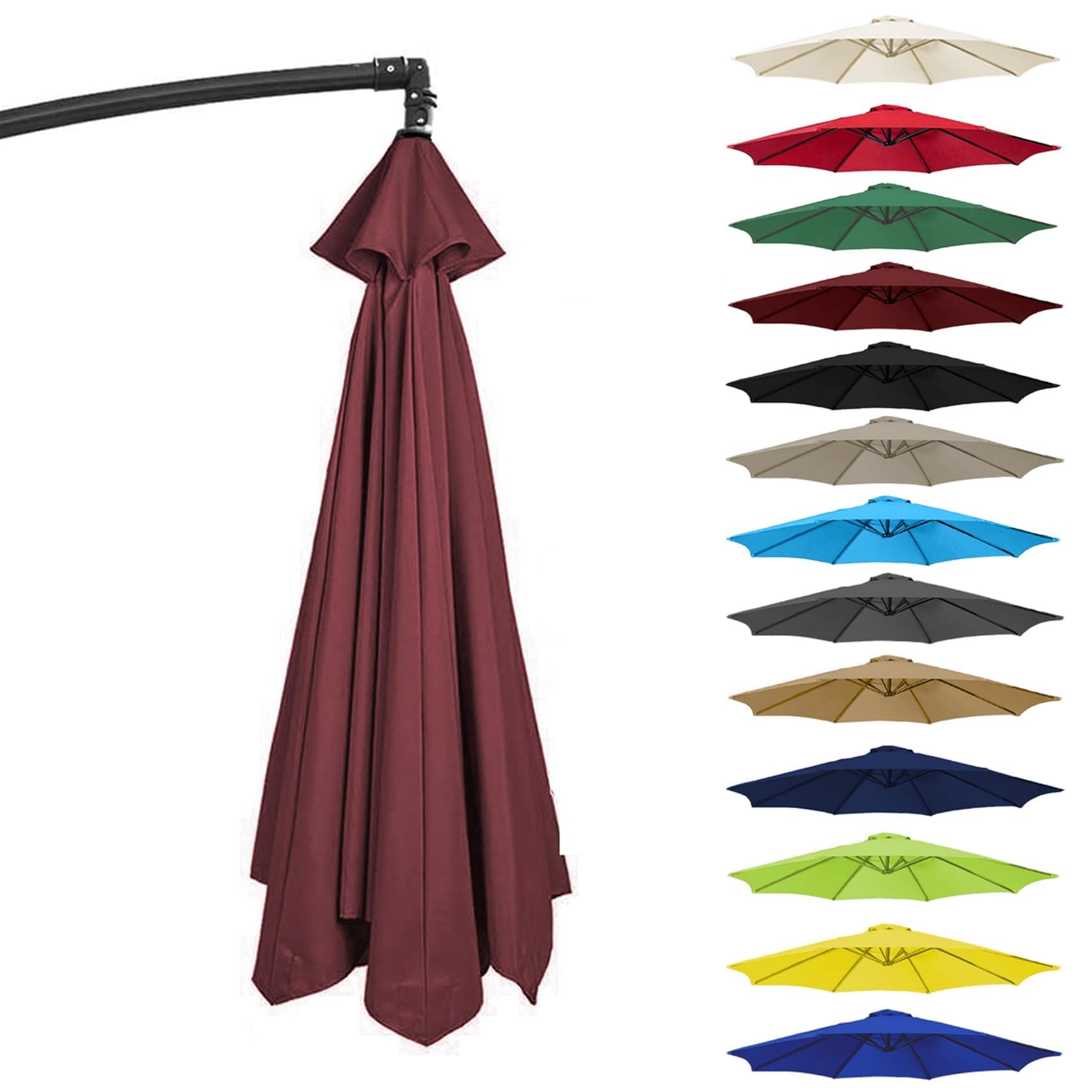 UUDQCD Replacement Parasol Canopy, Garden Parasol Canopy Cover Replacement Top For 8 Ribs, 3.0m garden umbrella parasol(Burgundy,3.0m/8 ribs)