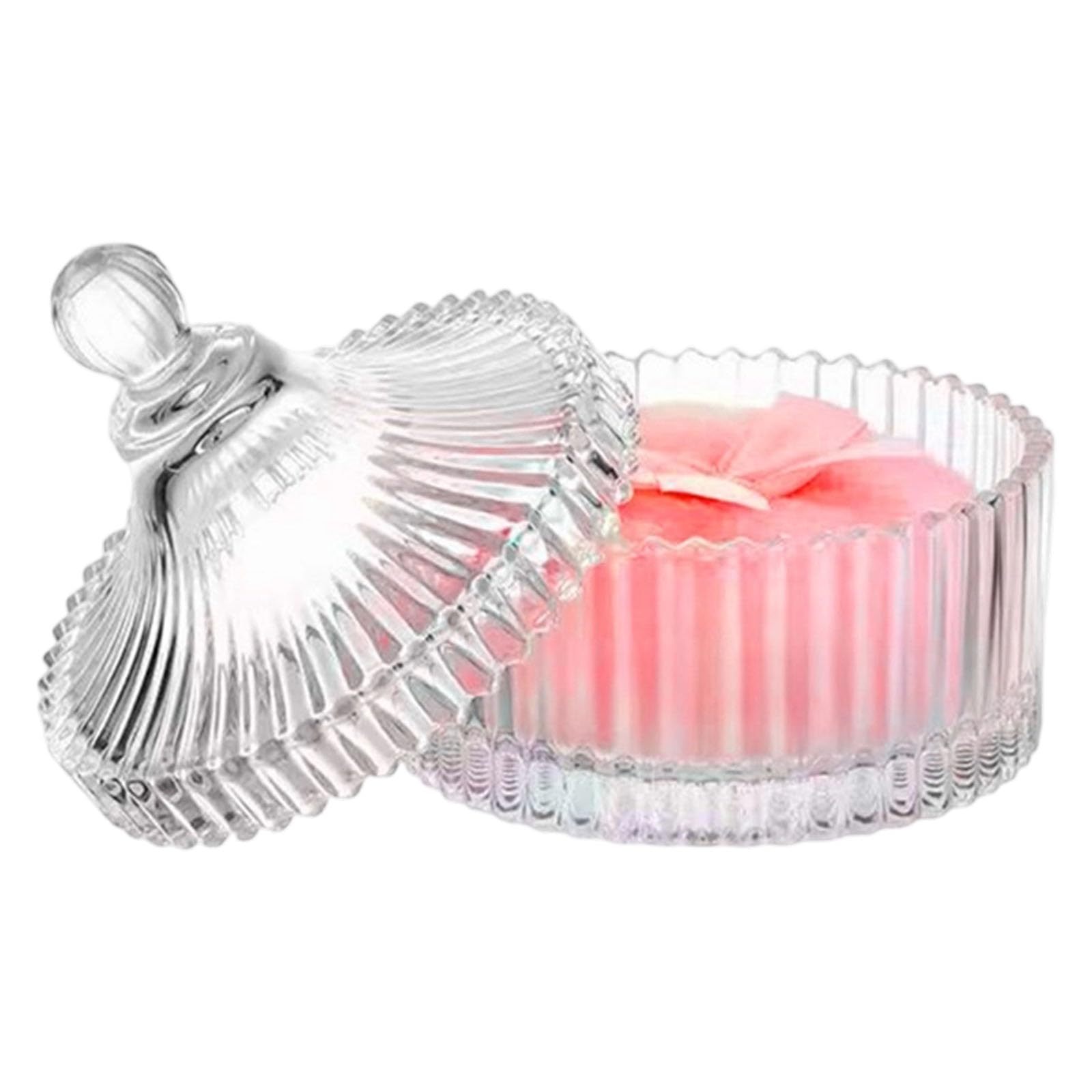 Powder Puff Glass Storage Jar with Lid for Cosmetic Cotton Swabs Makeup Tools Makeup Storage