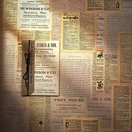 コラージュ素材 Rickton 60枚 レトロ デザインペーパー ジャンクジャーナル 紙素材 古書 ハトロン紙 コラージュペーパー 手帳素材パック クラシック 懐古 ヴィンテージ パラフィン紙 60枚セット (Nostalgic pages)