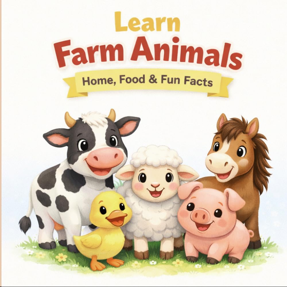 Learn Farm Animals for Kids: Learn About Home, Food, Sounds & Fun Facts