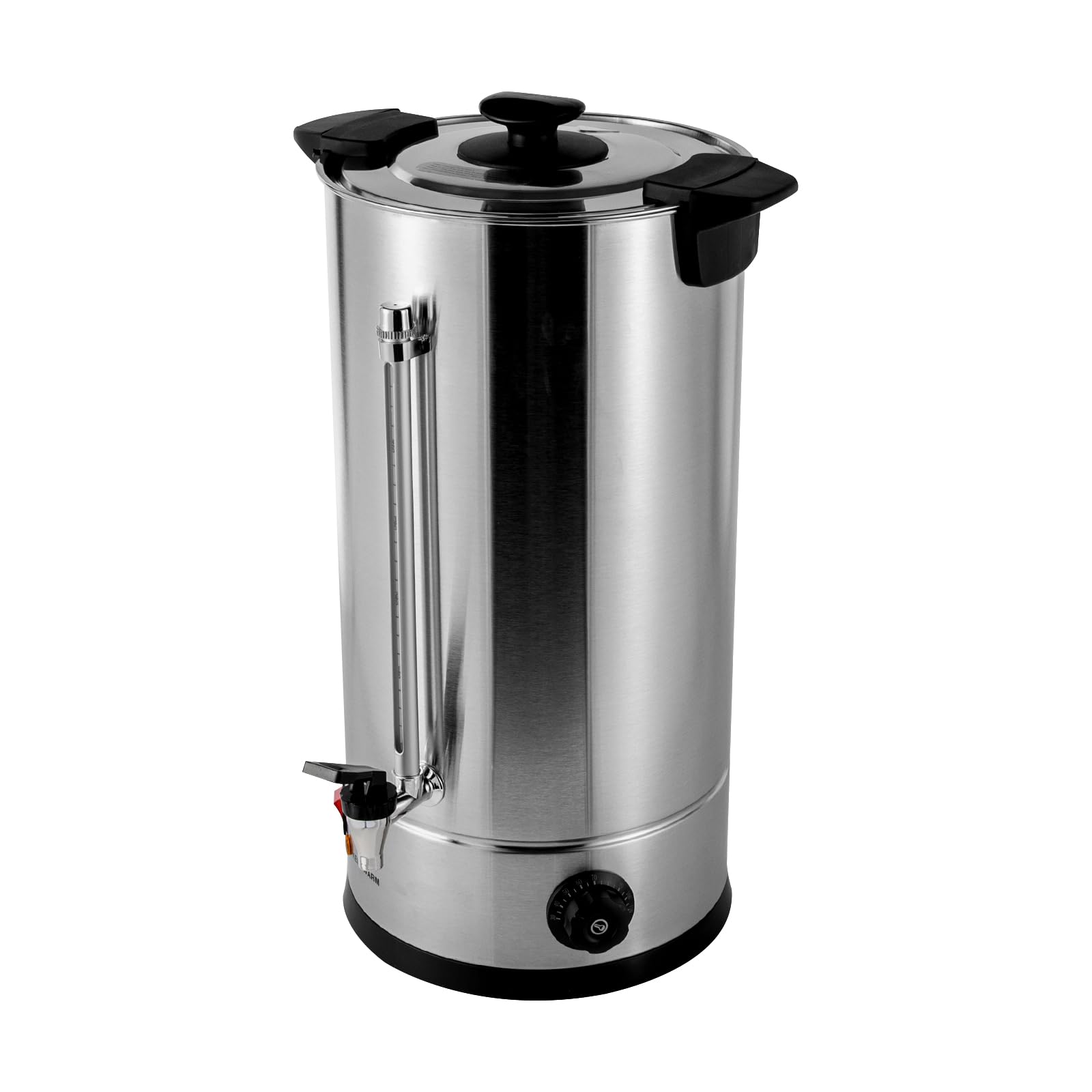 Coffee Urn, Commercial-Grade Large 6.6gal Capacity Tabletop Coffee Urn, 1.4kw Stainless Steel Electric Hot Water Pot Urn, Water Gauge, Thermostable Design, Double-layer Barrel Wall, Silver