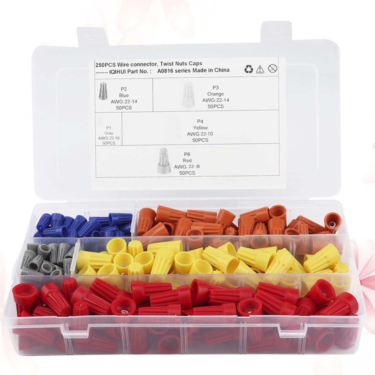 250pcs Screw Terminal Suspended Ceiling Hooks Car Parts Spring Insert Terminal Wire Connectors Seal Connectors Nuts Cap Electrical Wire Connector Spring Insert Wire Connector NAMOARLY