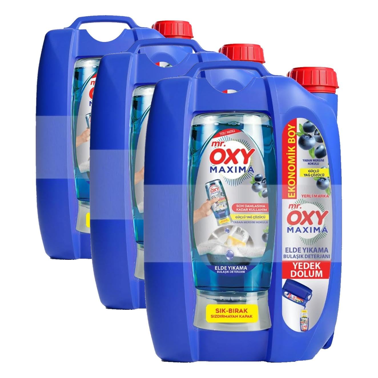 Mr Oxy Maxima Bulaşık Deterjanı Yaban Mersin 3500+500 ml (3 paketi)