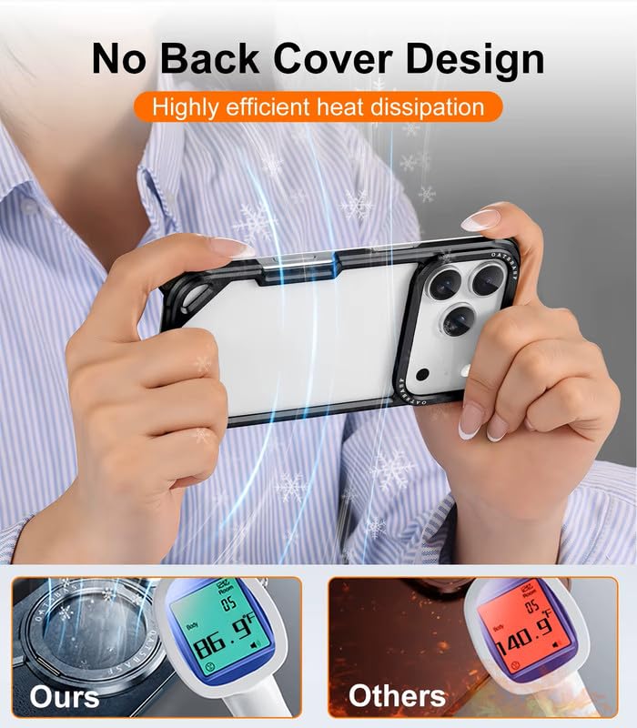 Image of Aluminum Frame Metal Bumper Compatible with iPhone 17 Pro Max | Simple Shield Air Cushion Shockproof | Edge Protection, Minimalist Slim - Black