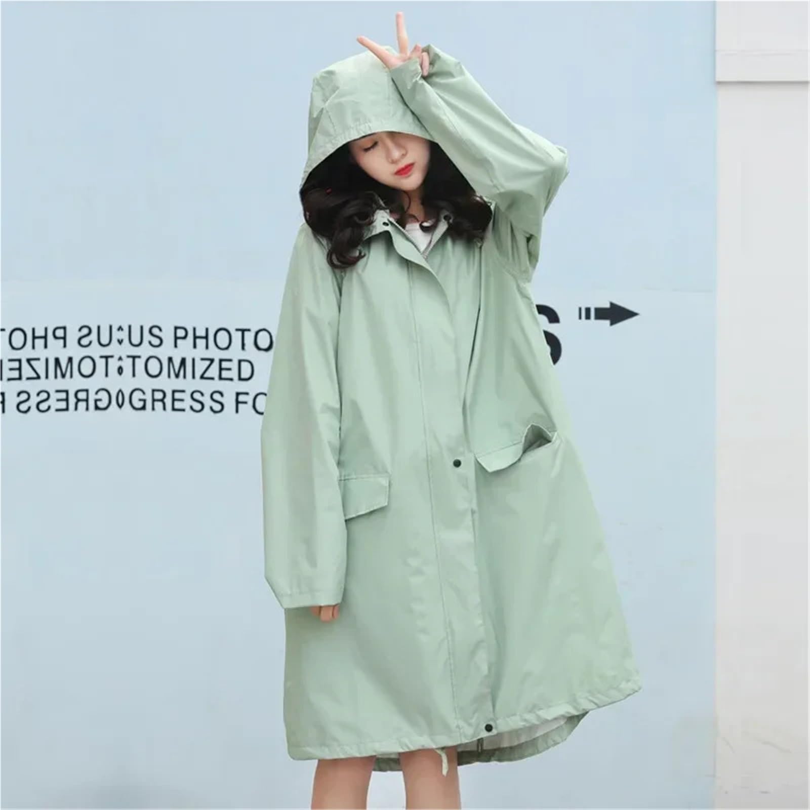 Poncho Antipioggia Traspirante da Donna, Lungo, Impermeabile, con Tasca, for Esterni