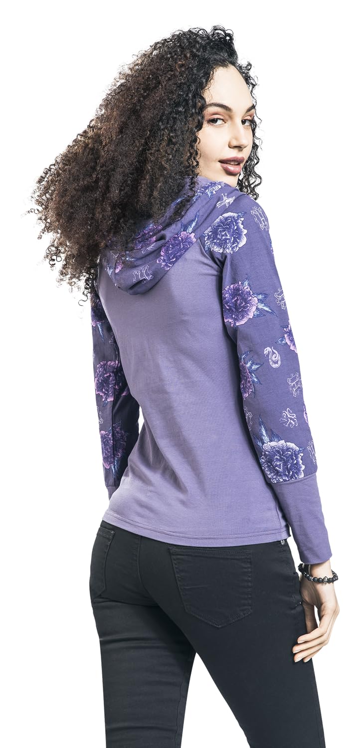 Harry Potter Escudo de Hogwarts Mujer Sudadera con Capucha Lila Estrechos