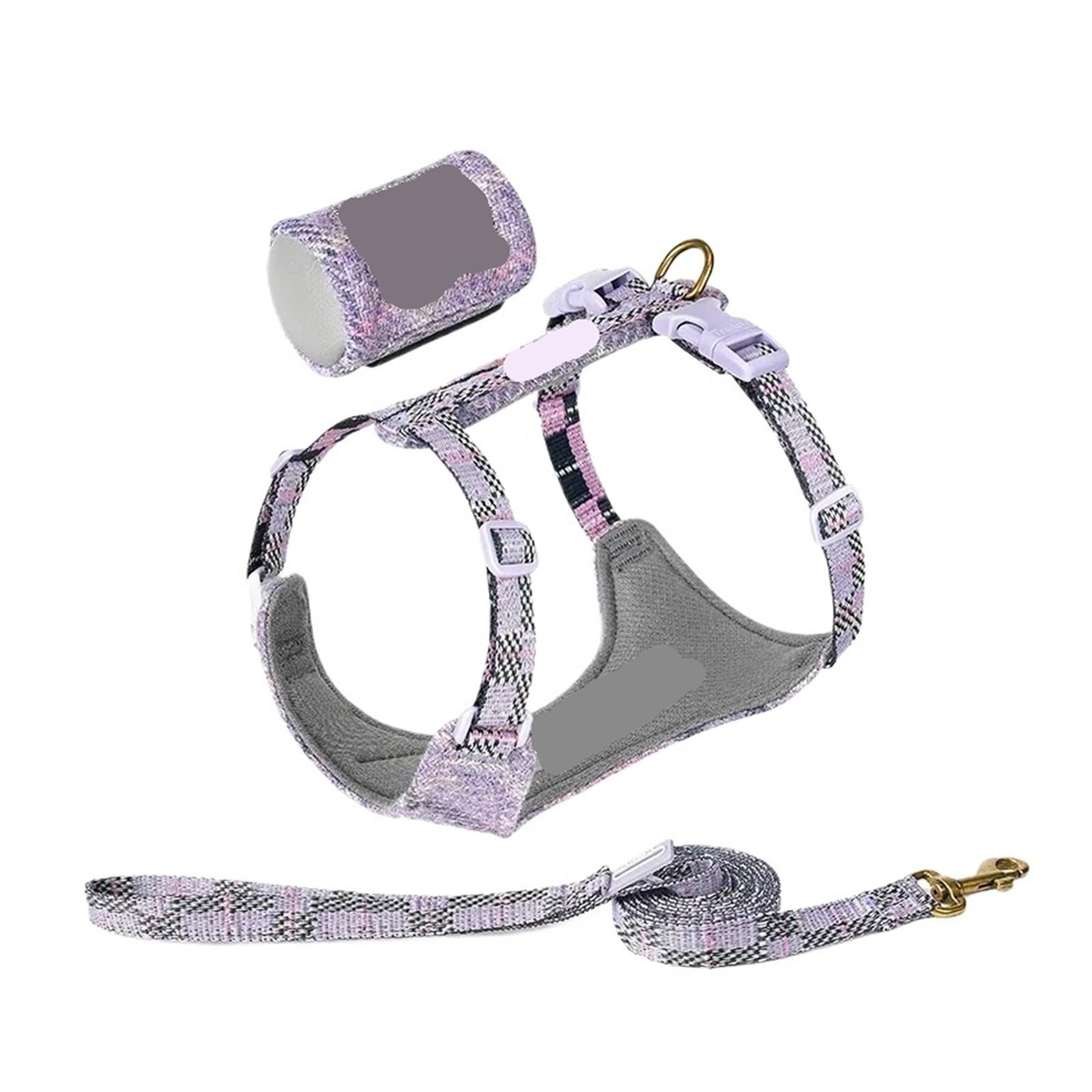 Harnais anti-traction pour petit chien violet taille S avec laisse réglable