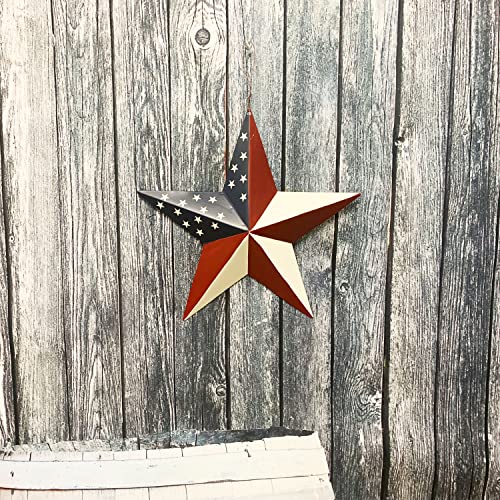 Grace Home Metal Patriotic Old Glory Americana Flag Barn Star Wall Decor July Of 4Th Independence Day Memorial Day Hanging Americana Oudoor Decoration #TOP6
