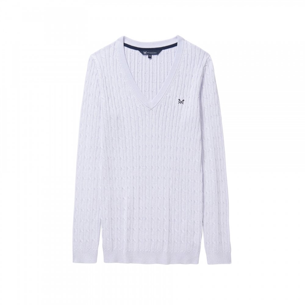 Crew Clothing Women's Heritage Cable V Neck Jumper
