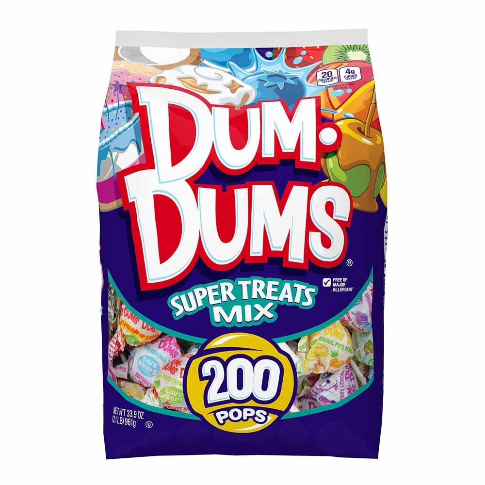 Dum Dums Super Treats Lollipops 200 Count Bag