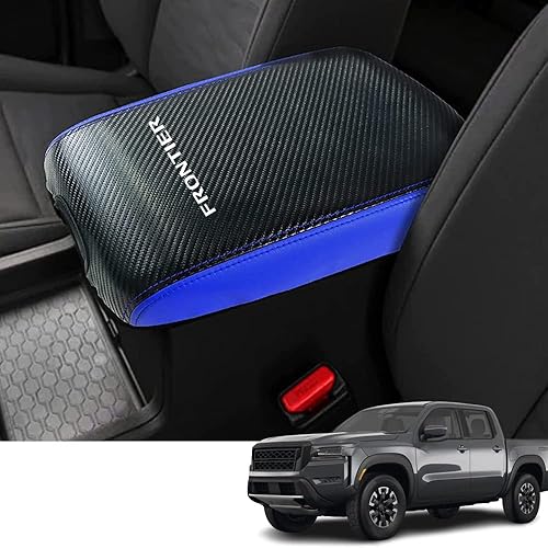 Miniatura 1 de Accesorios interiores personalizados para Nissan Frontier 2022 2023 Funda de cuero para reposabrazos central, cojín protector de reposabrazos