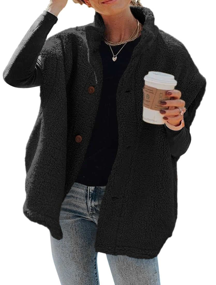 Hongqizo Womens Fuzzy Fleece Vest Oversized Casual Warm Sherpa Vests Jacket