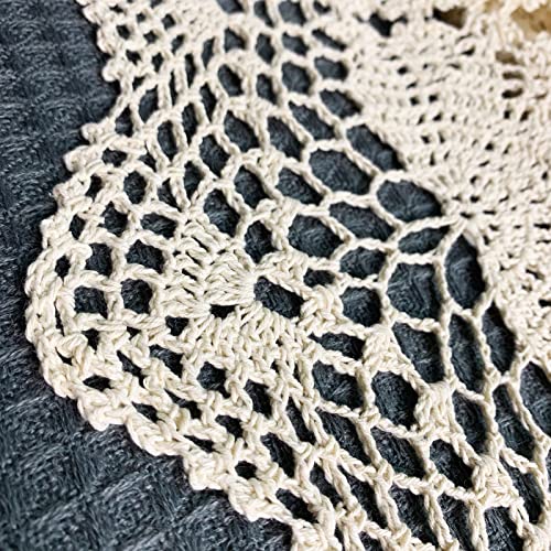 Ustide Handmade Crochet Oval Table Runner 20"X31.5"Lace Doilies Table Dresser Scarf Décor Coffee Table Sofa Tv Stand Decor Beige thumb #5