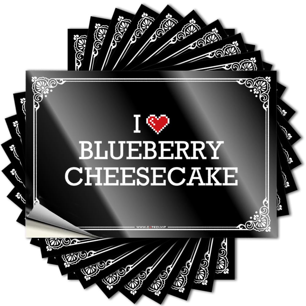 Tattoos Fall, Motorcross Bumper I Love Blueberry Cheesecake | Tiki Bar Accessories(8X12CM)