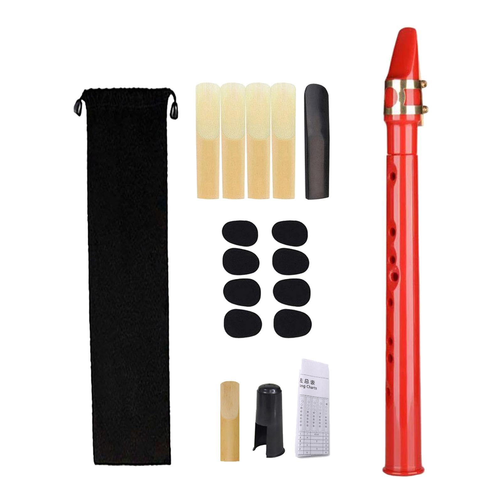 Sassofono Tascabile Portatile - Mini Sax Con 4 Canne, Borsa E Tabella Diteggiatura Per Principianti E Professionisti