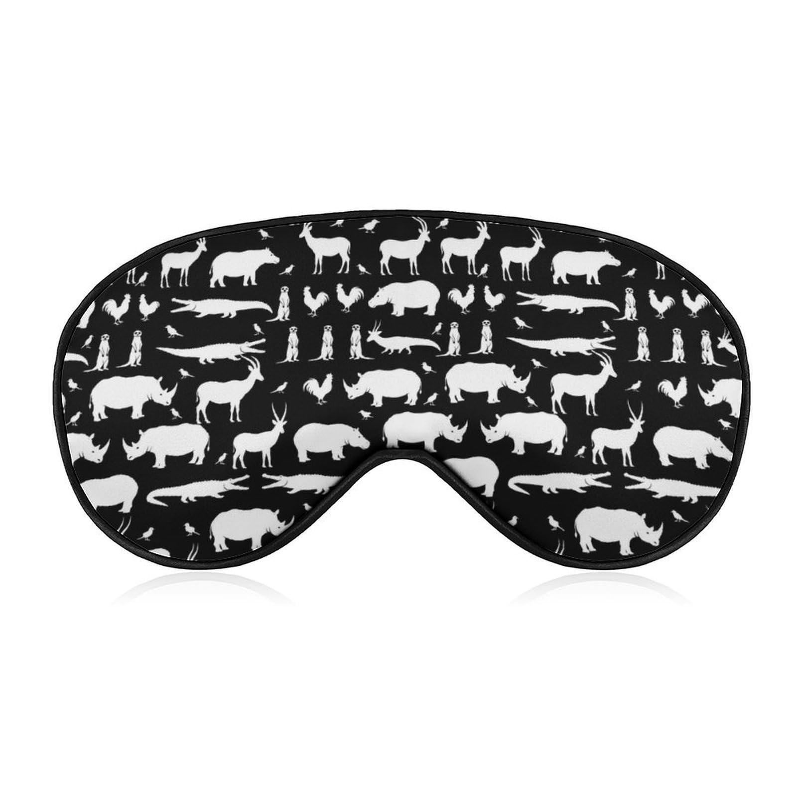 Sleep Mask Blackout Eye Mask for Sleeping Animal Silhouettes Black Night Blindfold for Men Women