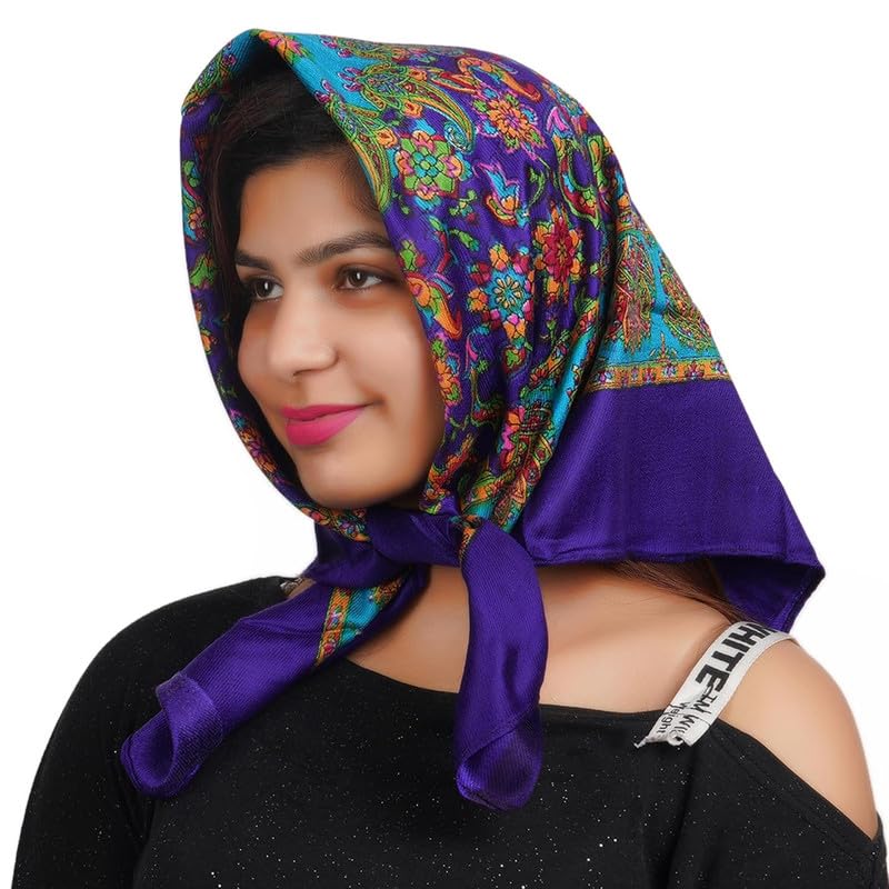 Woolen Hair Scarf Square Hair Bandanas Large Scarf Sleeping Head Wraps Neck Scarf for Women_Pack Of 1-image-11