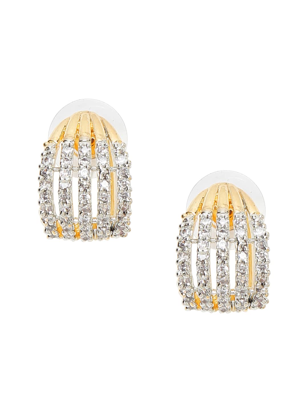 American Diamond Studded Huggie Earrings