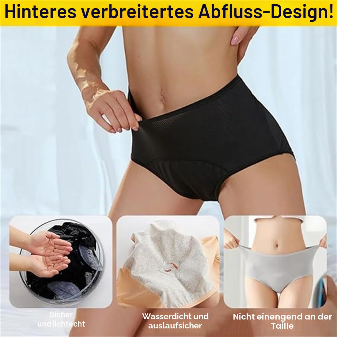 Dry Wear Unterhose Damen Inkontinenz, Drywear Auslaufsichere Unterwäsche Damen, Höschen für Frauen Über 60 Waschbare, Wiederverwendbare Baumwollhöschen (8er-Set,L)