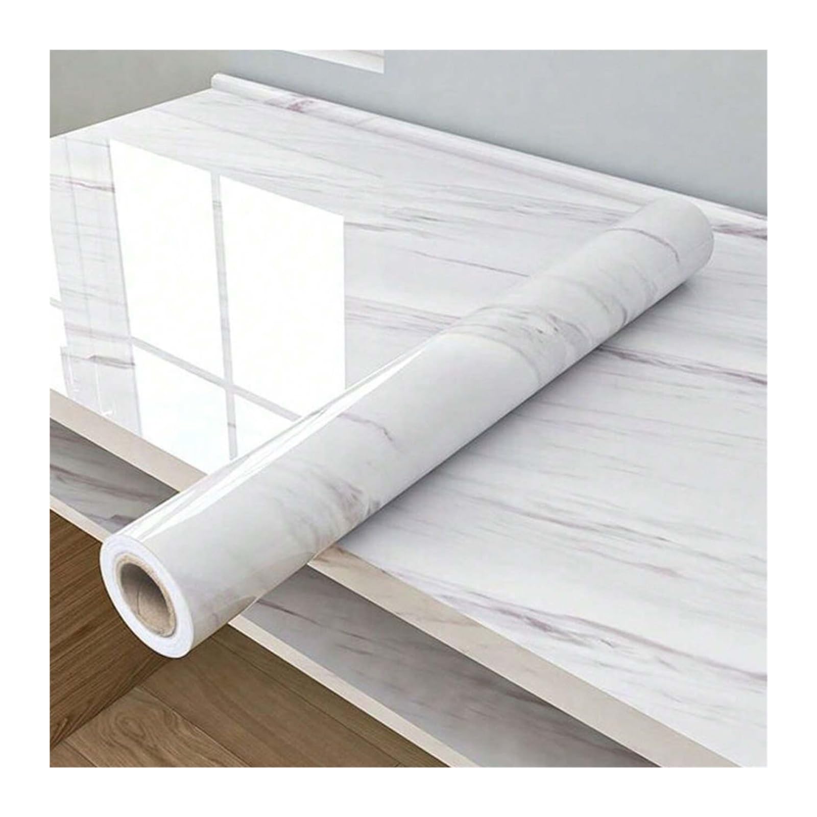 Foelanne Color1 Back Self Adhesive Wallpaper, Marble Self Adhesive Vinyl Wallpaper Multicolor Multiple Sizes(,40X500cm)